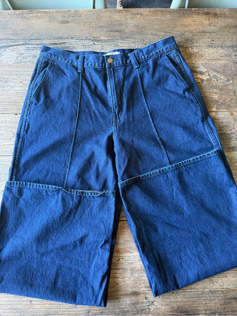 Madewell SuperWide-Leg Jeans with Front Seam.